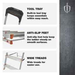 Magnusson Aluminium 1.9m 6 Step Swingback A Frame Step Ladder