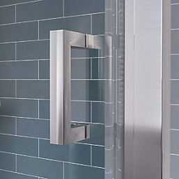 Aqualux Edge 8 Semi-Frameless Square Pivot Shower Door Polished Silver 800mm x 2000mm