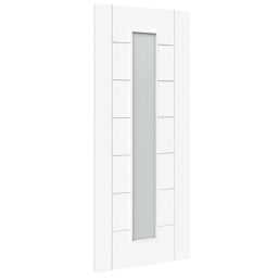 Green & Taylor  7-Frosted Light Satin Painted White Wooden Horizontal Pattern Internal Door 1981mm x 762mm