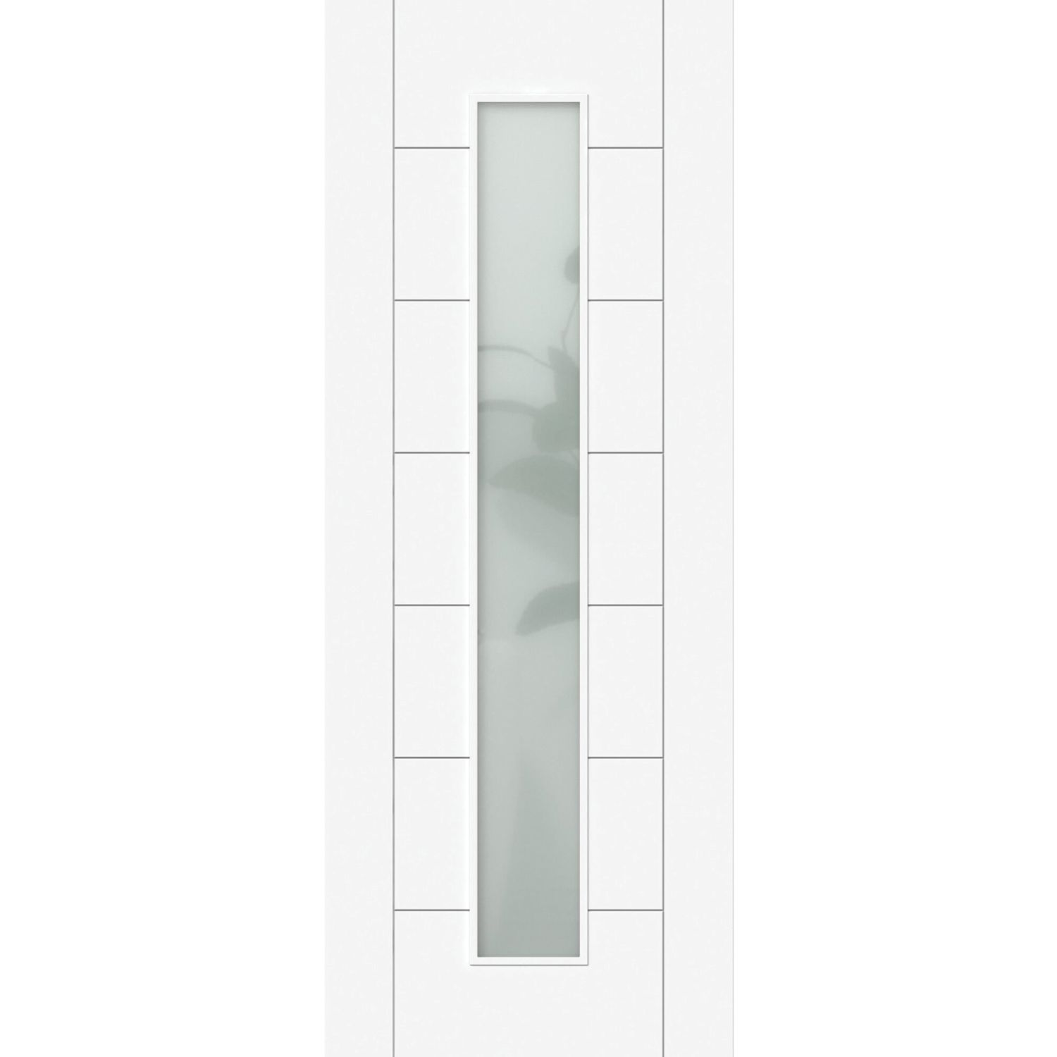 Green & Taylor 7-Frosted Light Satin Painted White Wooden Horizontal Pattern Internal Door 1981mm x 762mm (377CT)