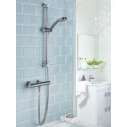 Bristan Frenzy HP/Combi Flexible Exposed Chrome-Plated Thermostatic Bar Mixer Shower with Riser Kit