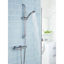 Bristan Frenzy HP/Combi Flexible Exposed Chrome-Plated Thermostatic Bar Mixer Shower with Riser Kit