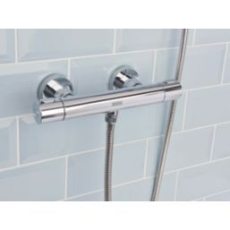 Bristan Frenzy HP/Combi Flexible Exposed Chrome-Plated Thermostatic Bar Mixer Shower with Riser Kit