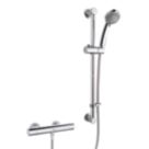 Bristan Frenzy HP/Combi Flexible Exposed Chrome-Plated Thermostatic Bar Mixer Shower with Riser Kit