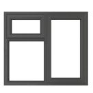 Crystal  Right-Hand & Top Opening Clear Triple-Glazed Casement Anthracite on White uPVC Window 905mm x 965mm