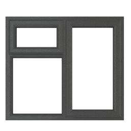 Crystal  Right-Hand & Top Opening Clear Triple-Glazed Casement Anthracite on White uPVC Window 905mm x 965mm