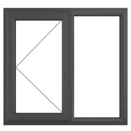 Crystal  Left-Hand Opening Clear Double-Glazed Casement Anthracite on White uPVC Window 1190mm x 965mm