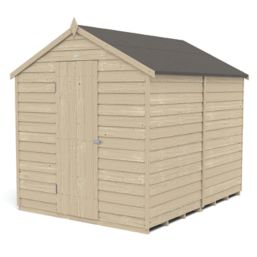 Forest  6' x 8' (Nominal) Apex Overlap Timber Shed with Base & Assembly