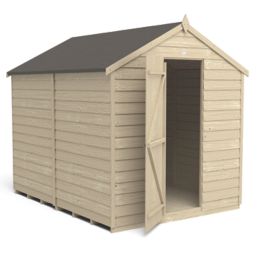 Forest  6' x 8' (Nominal) Apex Overlap Timber Shed with Base & Assembly