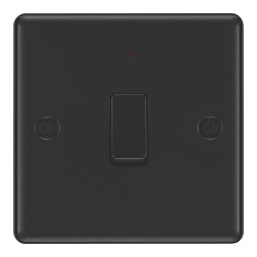 LAP  20A 1-Gang 2-Pole Water Heater Switch Matt Black with LED with Black Inserts