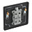LAP  20A 1-Gang 2-Pole Water Heater Switch Matt Black with LED with Black Inserts