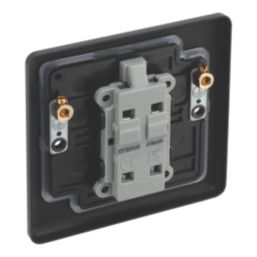 LAP  20A 1-Gang 2-Pole Water Heater Switch Matt Black with LED with Black Inserts