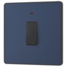 British General Evolve 20A 1-Gang DP Control Switch Blue with LED with Black Inserts
