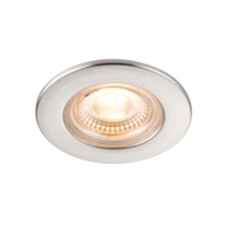 Saxby CosmosEco V3 Fixed  Fire Rated LED Recessed Downlights Satin Nickel 6W 500lm 6 Pack