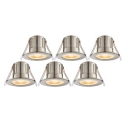 Saxby CosmosEco V3 Fixed  Fire Rated LED Recessed Downlights Satin Nickel 6W 500lm 6 Pack
