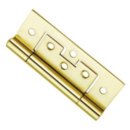 Smith & Locke Polished Brass  Door Hinge 100mm x 42mm 2 Pack