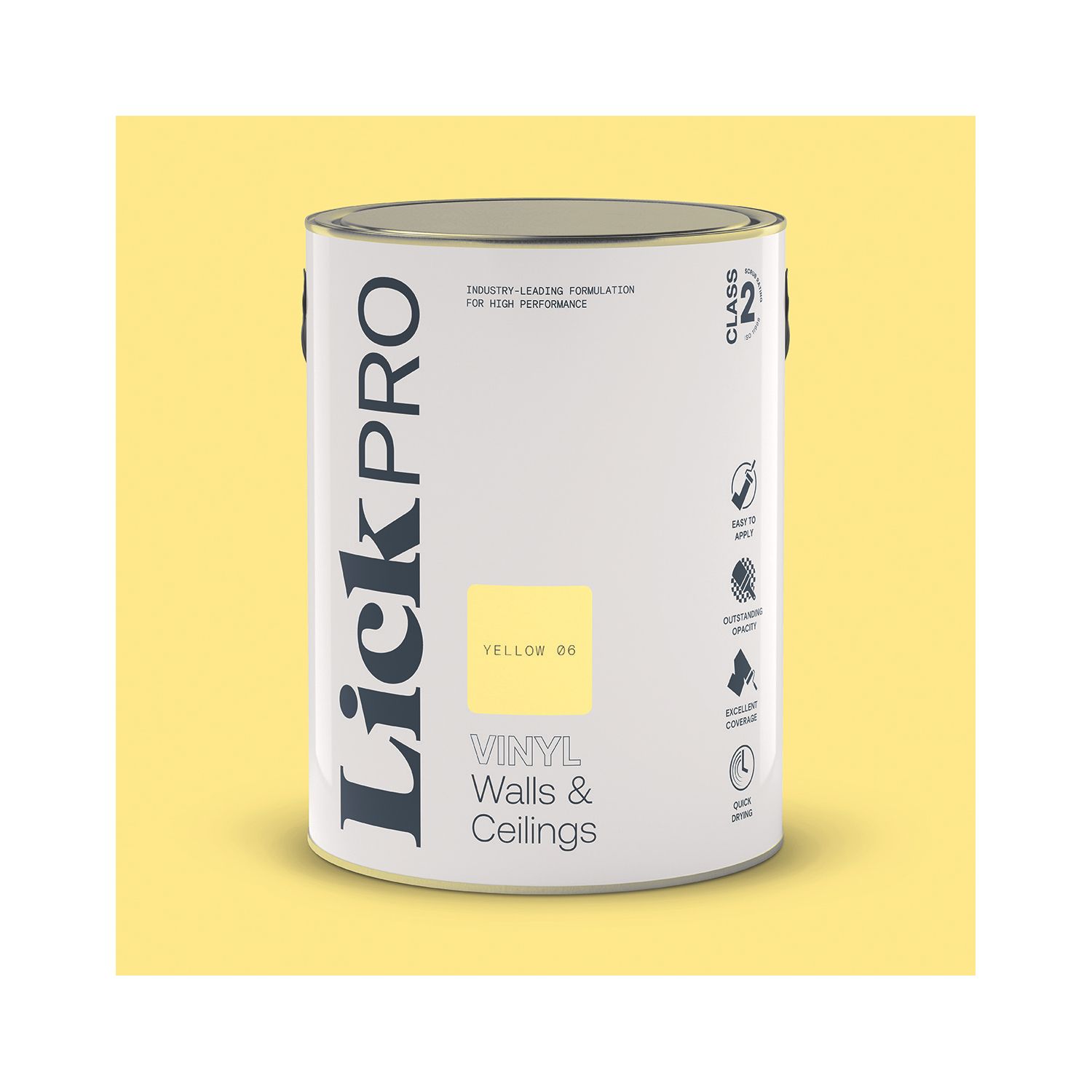 LickPro 5Ltr Yellow 06 Vinyl Matt Emulsion Paint (377TM)