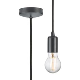 Knightsbridge  Contemporary Long Pendant Anthracite