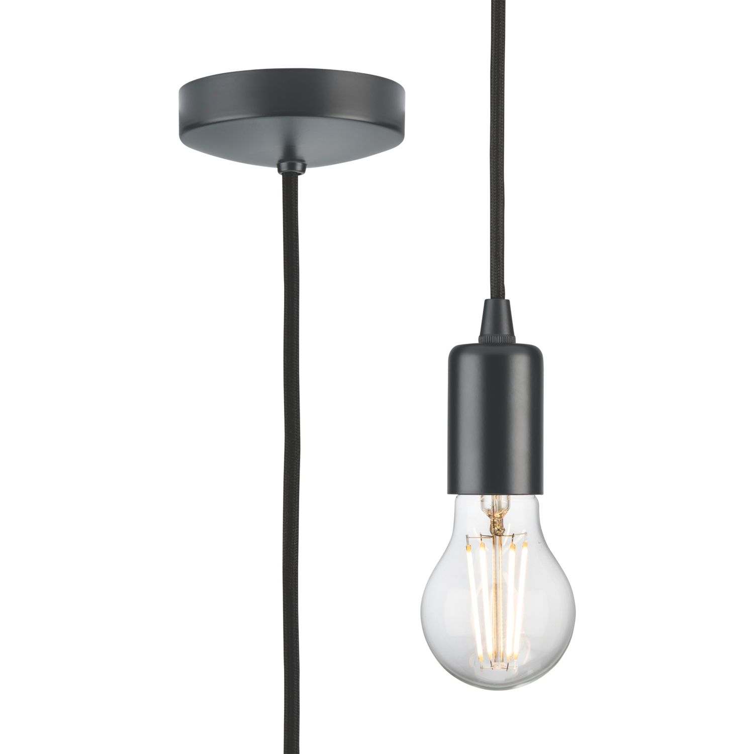 Knightsbridge Contemporary Long Pendant Anthracite (377TY)