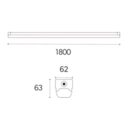 4lite Torre Single 6ft LED Batten With Microwave Sensor 30/60W 7900lm 230V