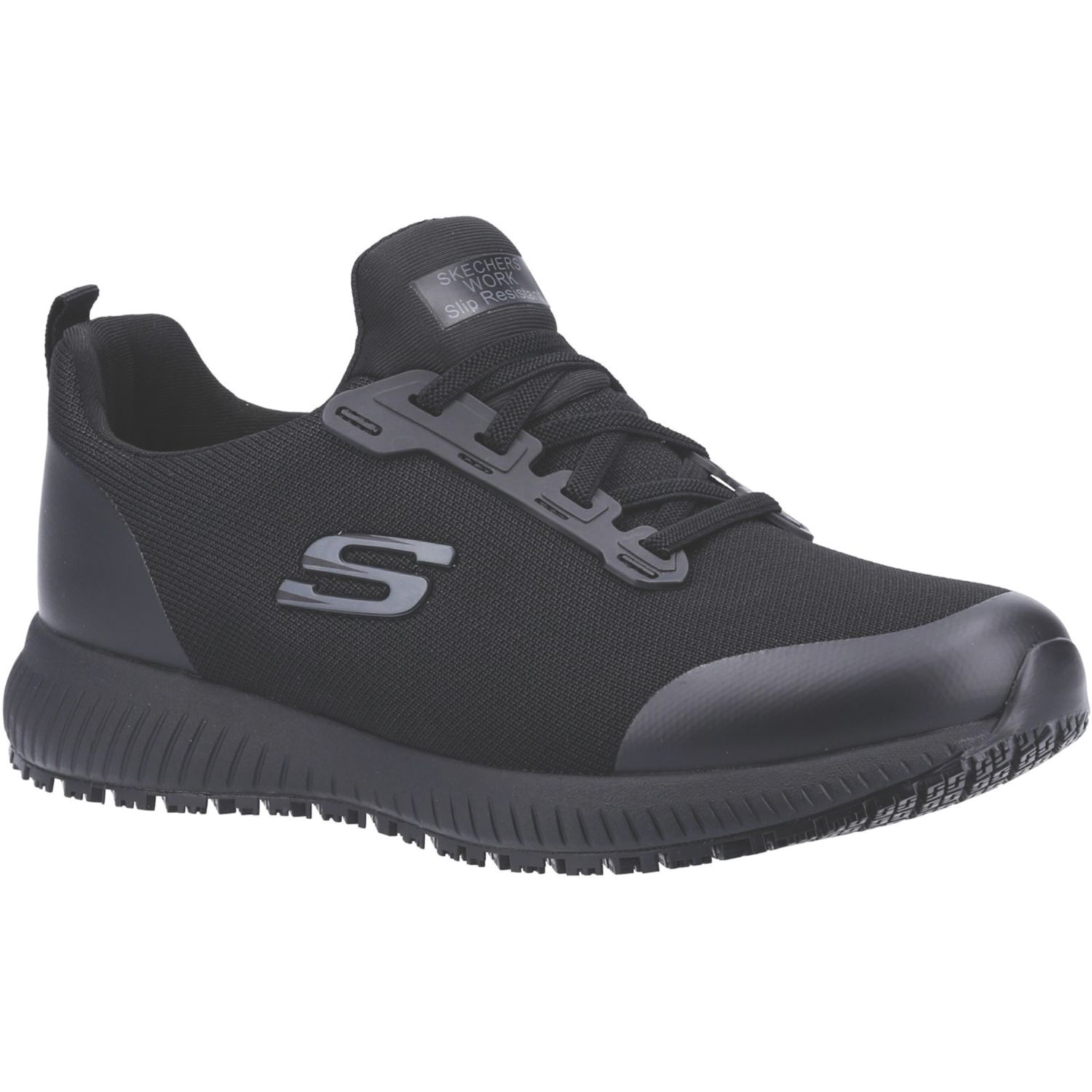 Skechers Squad SR Size 3 Womens Black Slip-On Occupational Work Trainers (377XT)