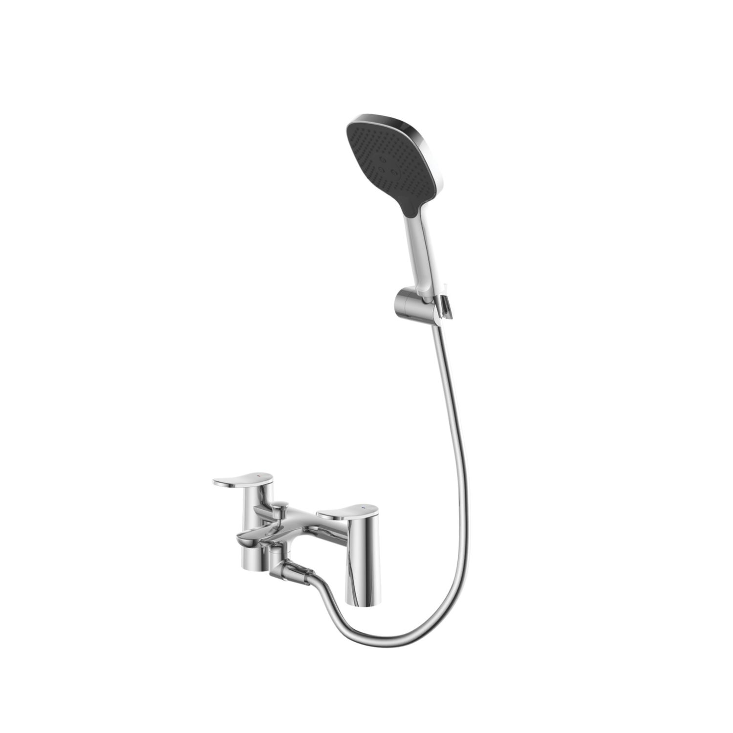 Swirl Kuhli Chrome 124mm Deck Mounted Dual Control Manual Shower Mixer Tap (377XX)