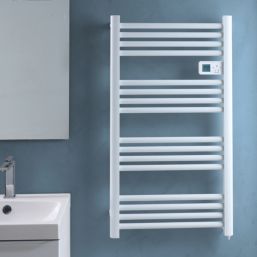 Flomasta 960mm x 540mm 1706BTU White Flat Electric Towel Radiator