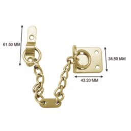 Smith & Locke Door Chains 220mm Polished Brass 3 Pack