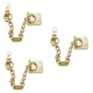 Smith & Locke Door Chains 220mm Polished Brass 3 Pack