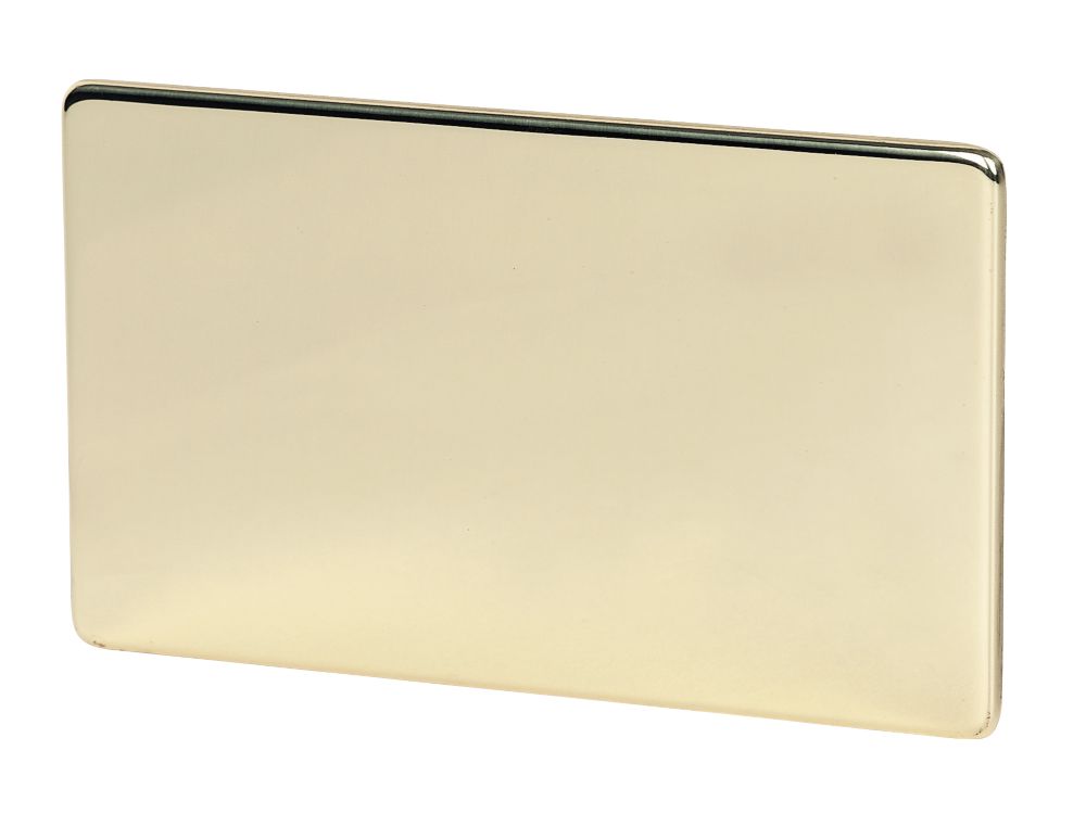 Crabtree Platinum 2-Gang Blanking Plate Polished Brass