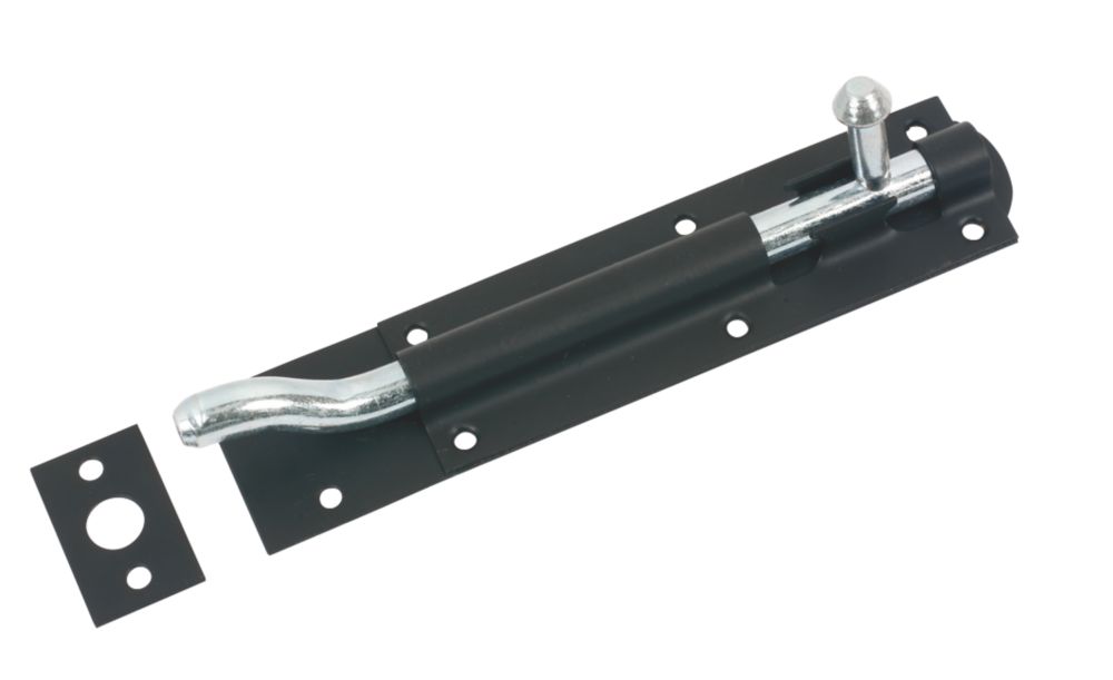 Tower Necked Gate Bolt Black 164mm - Screwfix