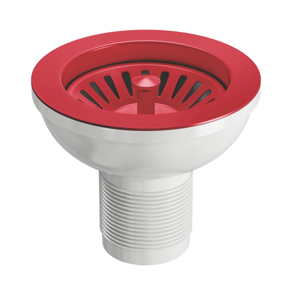 ETAL Sink Strainer Waste Red 90mm Screwfix