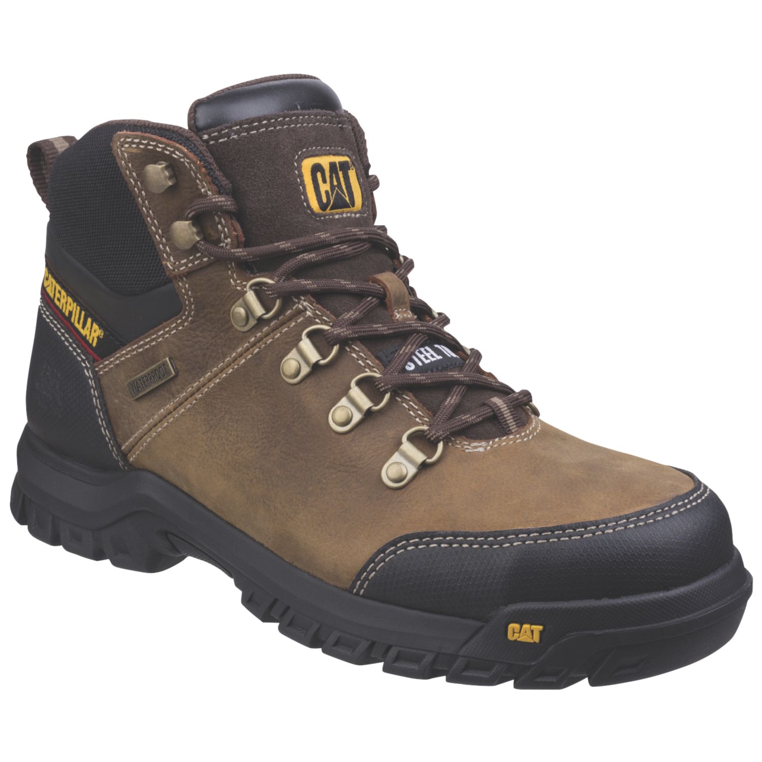 CAT Framework Size 10 Brown Waterproof Steel Toe Cap Safety Boots (378GV)