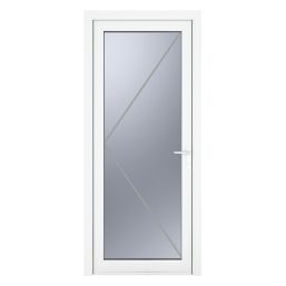 Crystal  Fully Glazed 1-Obscure Light Left-Handed White uPVC Back Door 2090mm x 920mm
