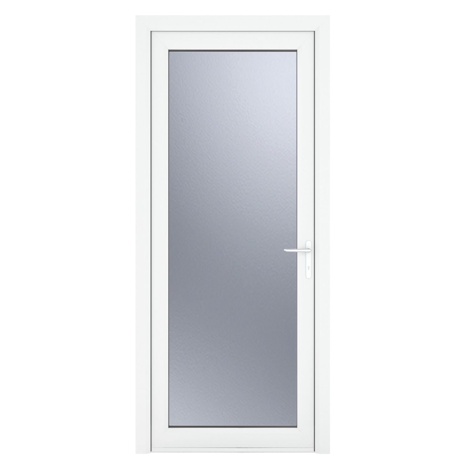 Crystal Fully Glazed 1-Obscure Light Left-Handed White uPVC Back Door 2090mm x 920mm (378JM)