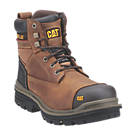 CAT Gravel   Safety Boots Beige Size 7