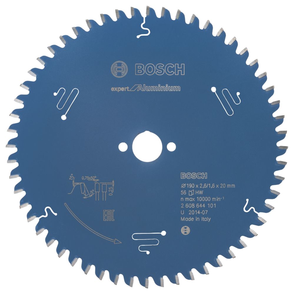Bosch Expert Aluminium Circular Saw Blade 190mm x 20mm 56T Screwfix