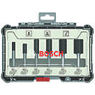 Bosch  1/4" Shank Straight Router Bit Set 6 Pieces