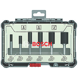 Bosch  1/4" Shank Straight Router Bit Set 6 Pieces