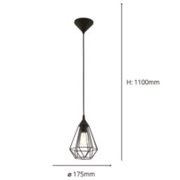 Eglo Tarbes 175 mm Single Pendant Light Black