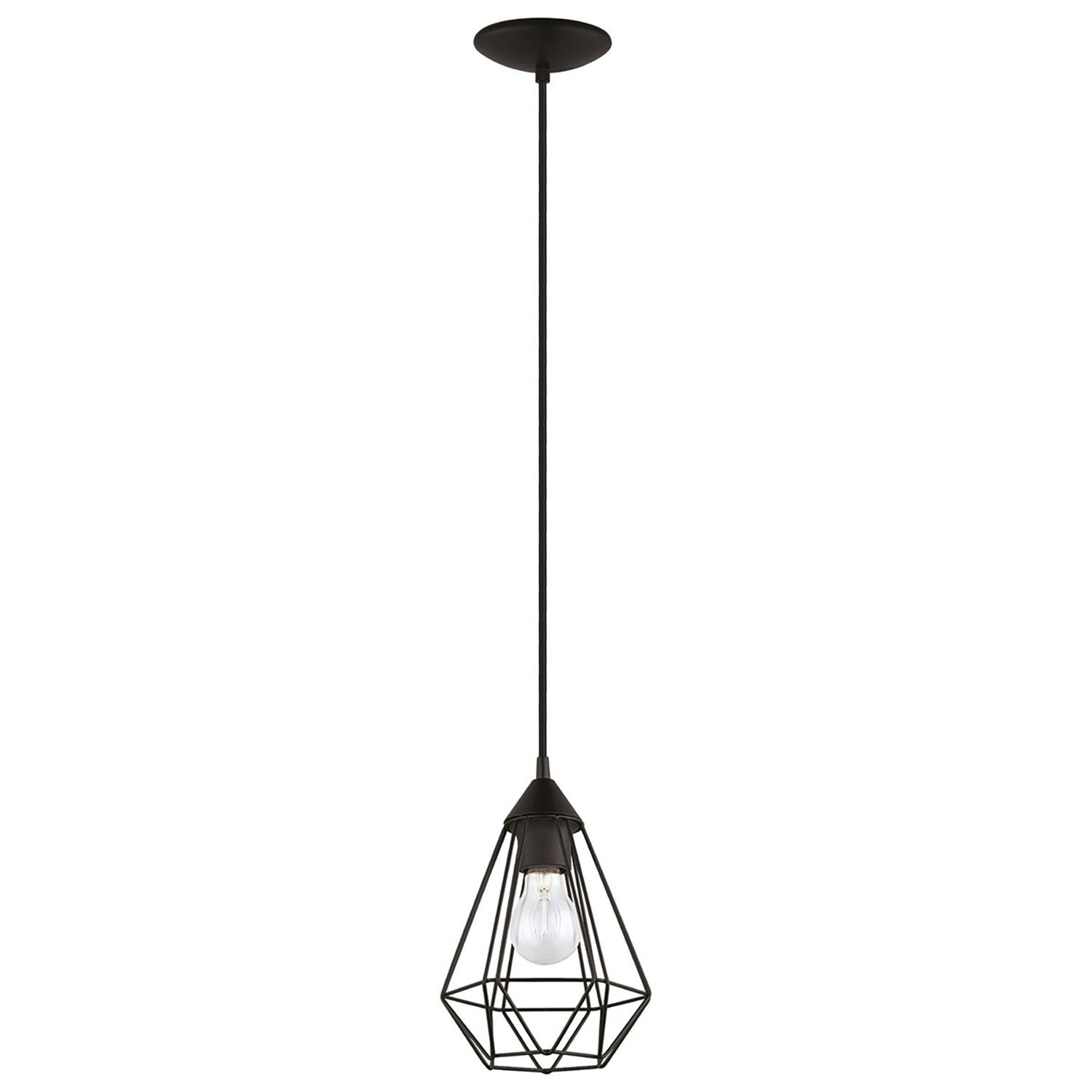 Eglo Tarbes 175 mm Single Pendant Light Black (378PL)