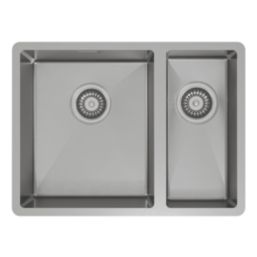 Carysil SR1023LH 1.5 Bowl Stainless Steel Kitchen Sink 590mm x 440mm