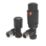 Towelrads  15mm x 1/2" Black Angled Modern Thermostatic Radiator Valve & Lockshield
