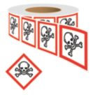Essentials  Toxic GHS Labels (Roll) 100mm x 100mm