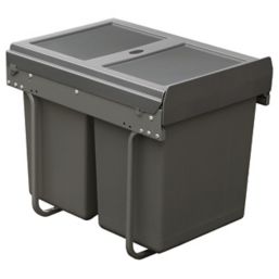 Refurb Hafele  Kitchen Cabinet Pull-Out Bin Grey 40Ltr