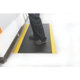 COBA Orthomat Anti-Fatigue Floor Mat Black/Yellow 1.5m x 0.9m x 9mm