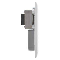 British General 800 Series 1-Gang Dual Voltage Shaver Socket 115 / 240V White