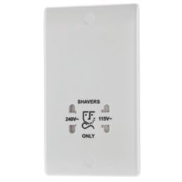 British General 800 Series 1-Gang Dual Voltage Shaver Socket 115 / 240V White