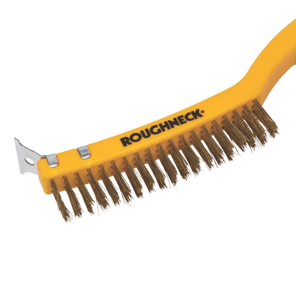 Roughneck Soft-Grip Brass Wire Brush - Screwfix