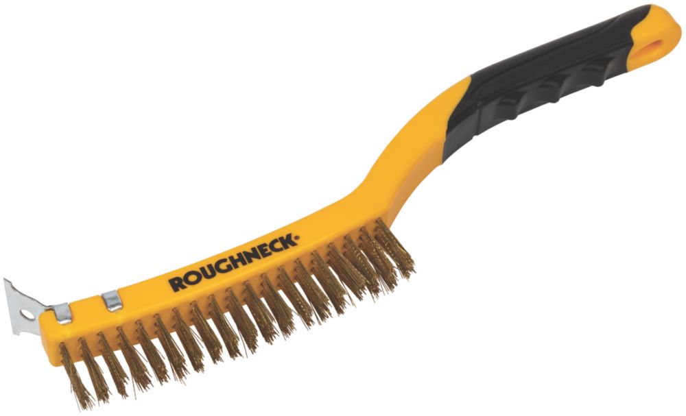 Roughneck Soft-Grip Brass Wire Brush - Screwfix